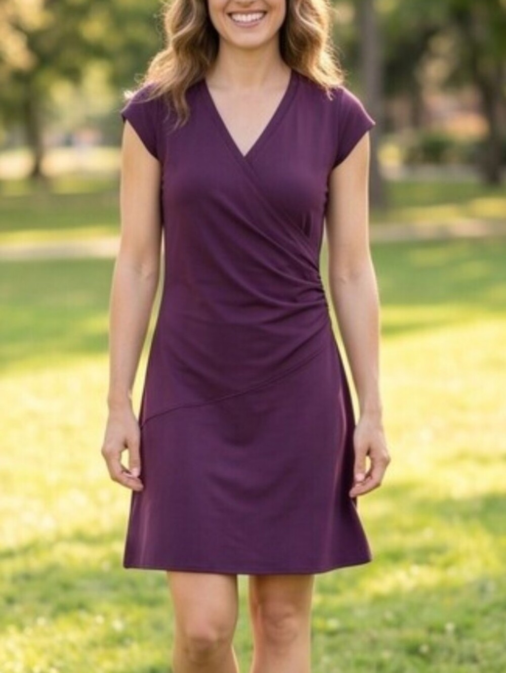 Athleta Nectar Faux Wrap Dress Large EUC